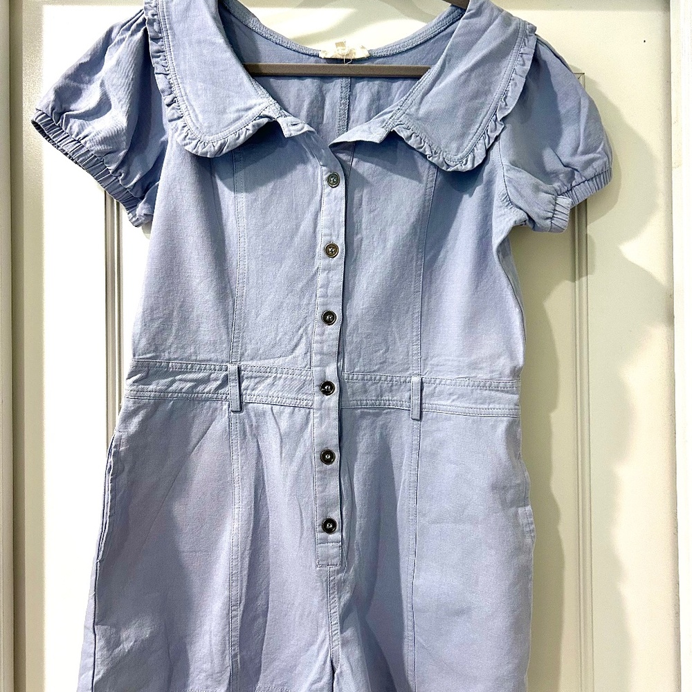 Listicle Blue/Gray Babydoll Romper